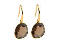 Glam Earring Gold Smokey Quartz, Örhängen Syster P