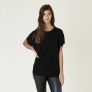 HEDDA. Poncho t-shirt i kashmir. Svart