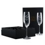 2-pack champagneglas med namn – Script